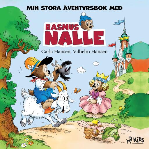 Portada del libro «Min stora äventyrsbok med Rasmus Nalle», de Carla Hansen, Vilhelm Hansen