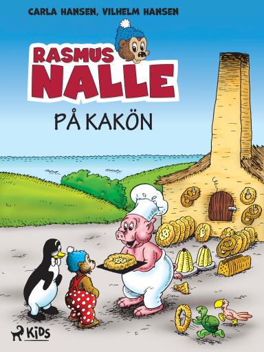 Portada del libro «Rasmus Nalle på Kakön», de Carla Hansen, Vilhelm Hansen