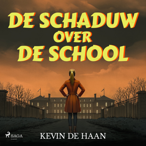 Portada del audiolibro «De schaduw over de school», de Kevin de Haan