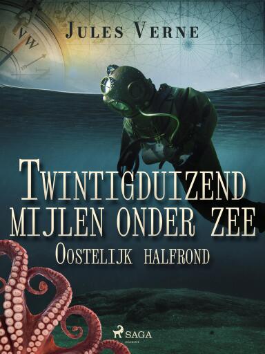 Portada del libro «Twintigduizend mijlen onder zee - Oostelijk halfrond», de Jules Verne