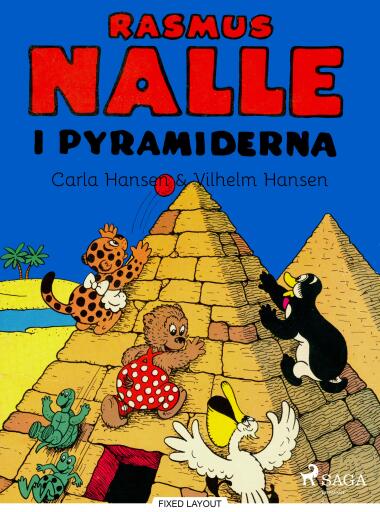 Portada del libro «Rasmus Nalle i pyramiderna», de Carla Hansen, Vilhelm Hansen