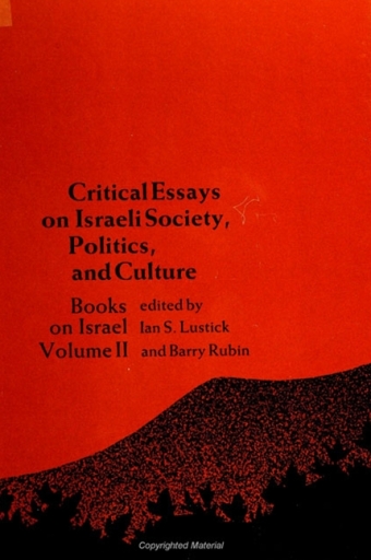 Portada del libro «Critical Essays on Israeli Society, Politics, and Culture»