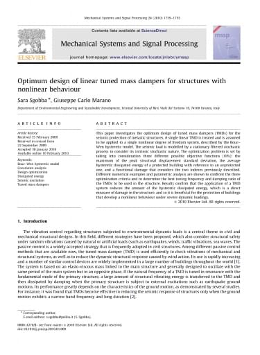 Optimum design of linear tuned mass dampers for...