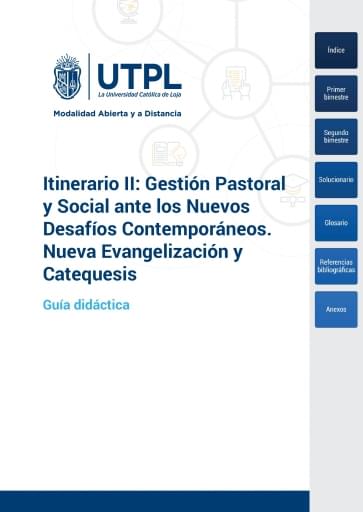 Itinerario II: gestión pastoral y social ante los nuevos...