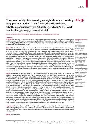 Efficacy and safety of once-weekly semaglutide versus...