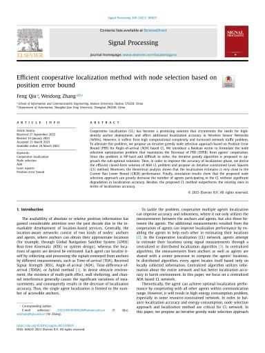 Efficient cooperative localization method with node...