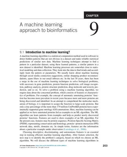 A machine learning approach to bioinformatics - Yasha Hasija
